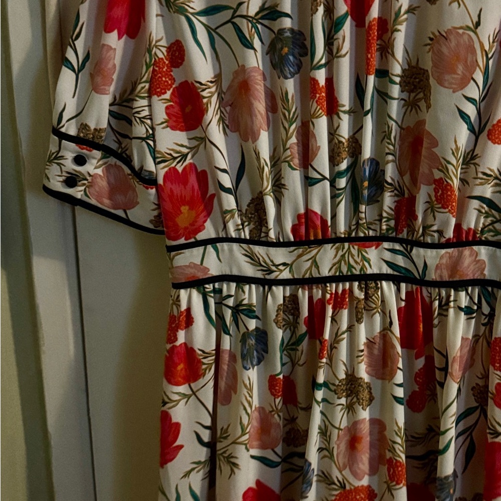 Kate Spade Multicolor Floral Dress with Black Accents